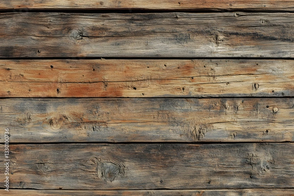 Fototapeta Rustic Seamless Wood Planks – Weathered and Aged Timber Texture
