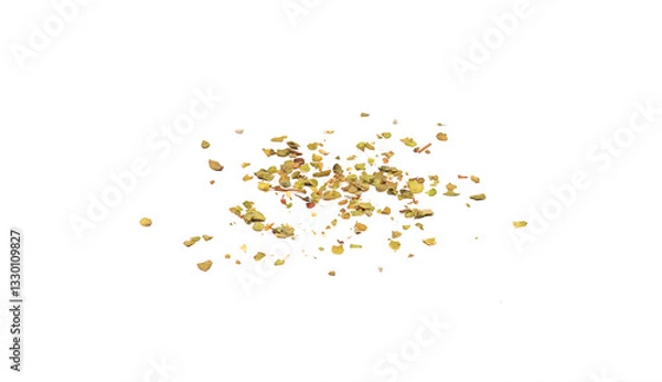 Obraz  Dry marjoram leaves isolated on white background