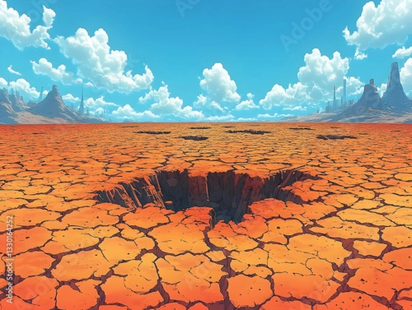 Obraz Dried, cracked alien desert