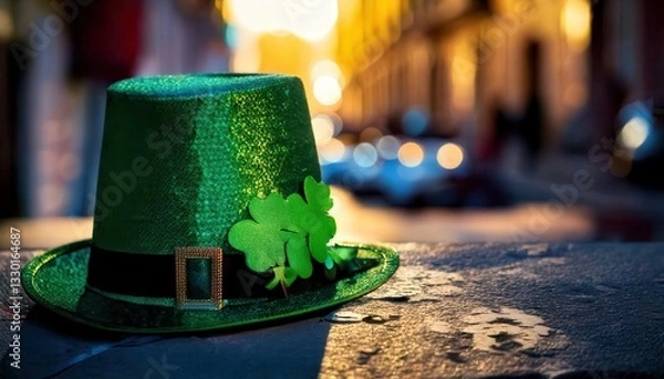 Fototapeta Green Hats and Clovers on the Street – St. Patrick's Day Vibes