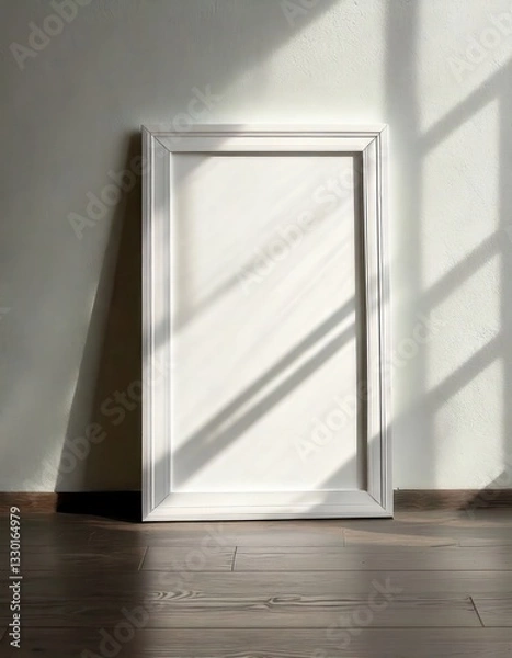Fototapeta Minimalist White Frame in Sunlit Space – Perfect for Design Displays