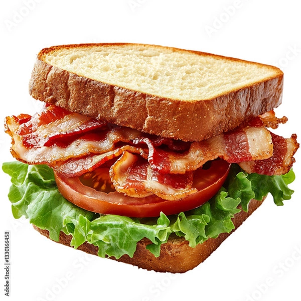 Obraz A Classic BLT Sandwich with Perfectly Crispy Bacon Isolated on Transparent Background