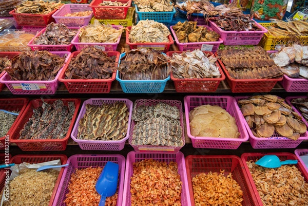 Fototapeta THAILAND RAYONG CITY FOOD MARKET