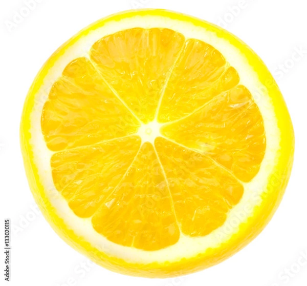 Fototapeta sliced lemon closeup isolated on a white background