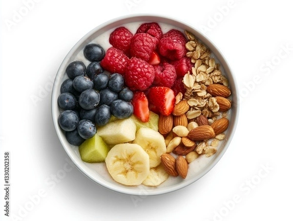 Fototapeta Yogurt parfait with fresh fruit and granola