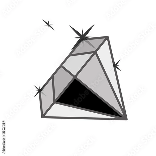 Fototapeta diamond gem icon over white background. vector illustration