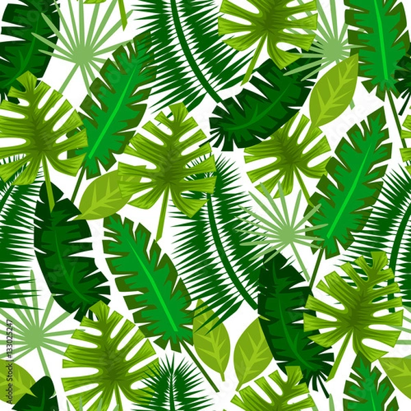 Fototapeta jungle plants. vector ornament. seamless background.