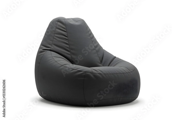 Fototapeta Soft bean bag chair in a modern design, perfect for relaxation and comfort. on a white isolated background.
