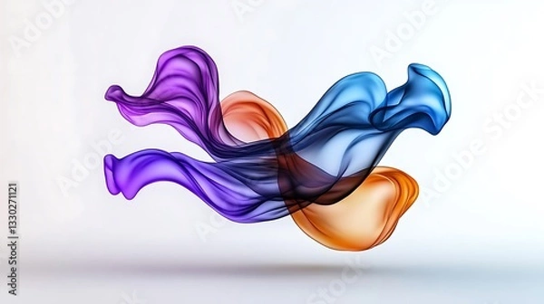 Fototapeta Flowing Fabric: A Digital Painting of Colorful Silk Swirls AI Generated