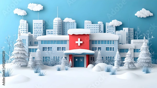 Obraz Winter Hospital Scene