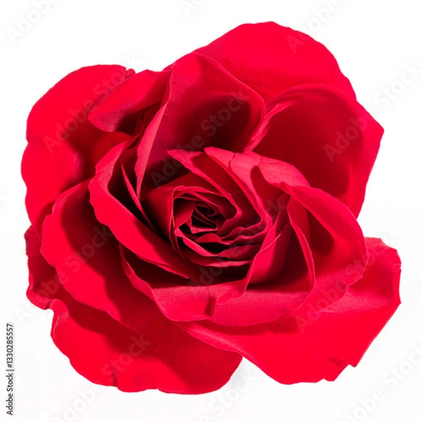 Fototapeta Red Rose isolated on white, close up, super high resolution and detail