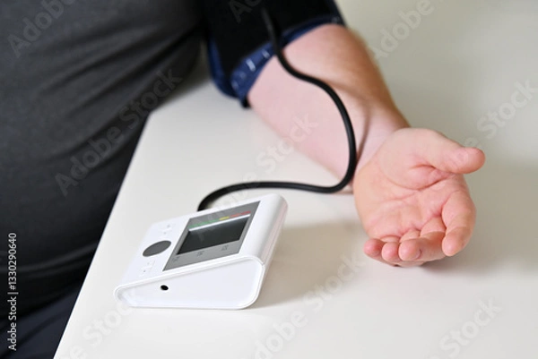 Fototapeta Man measuring blood pressure