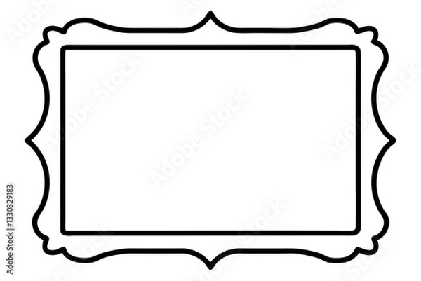 Fototapeta picture frame line art silhouette vector illustration