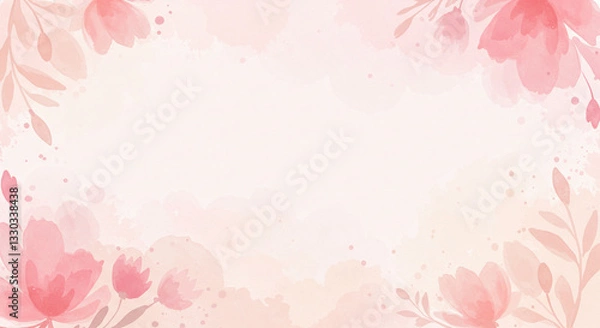 Obraz grunge pink background with flowers, paint style background