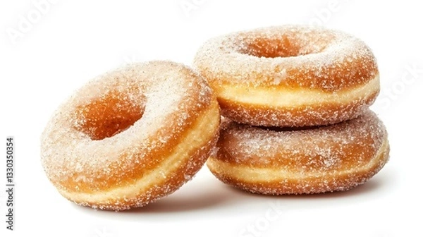 Fototapeta Front view of sugar-glazed cinnamon donuts