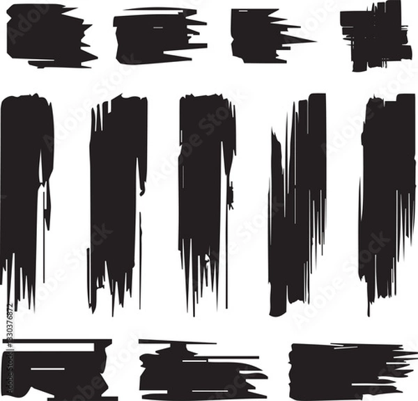 Obraz Black brush strock set 