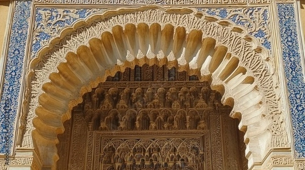 Fototapeta Intricate Architectural Detail of an Ornate Moorish Archway Structure