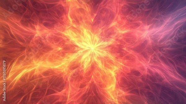 Fototapeta Abstract fiery fractal art glowing vibrant colors