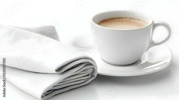 Obraz Folded napkin on white background