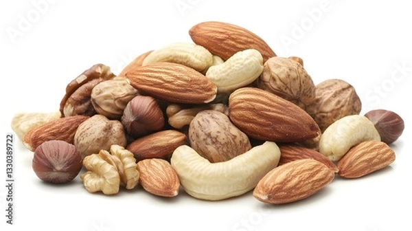 Obraz Mixed nuts isolated on white background