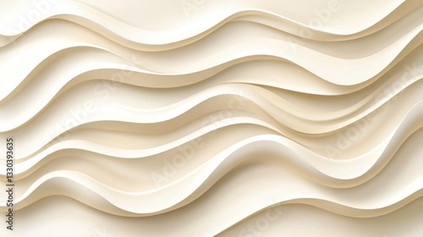 Fototapeta Abstract wavy beige background, smooth flowing curves