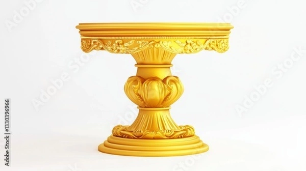 Fototapeta Ornate Gold Table with Intricate Designs and Elegant Curves