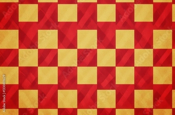 Obraz Red and Yellow Checkerboard Pattern Background for Design Use