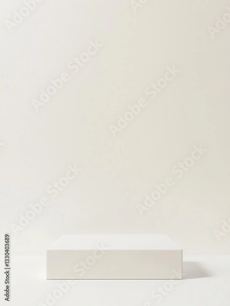 Fototapeta Simple White Box on a Light Background for Product Display Use