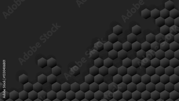 Fototapeta black vector hexagon background