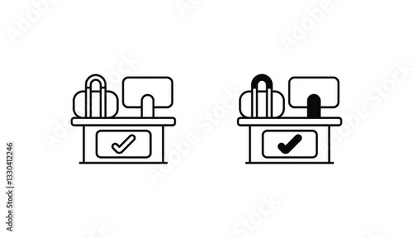 Fototapeta Check In Counter icon design with white background stock illustration
