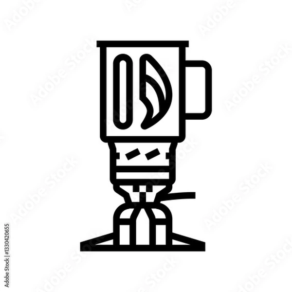 Fototapeta flame gas burner stove line icon vector illustration