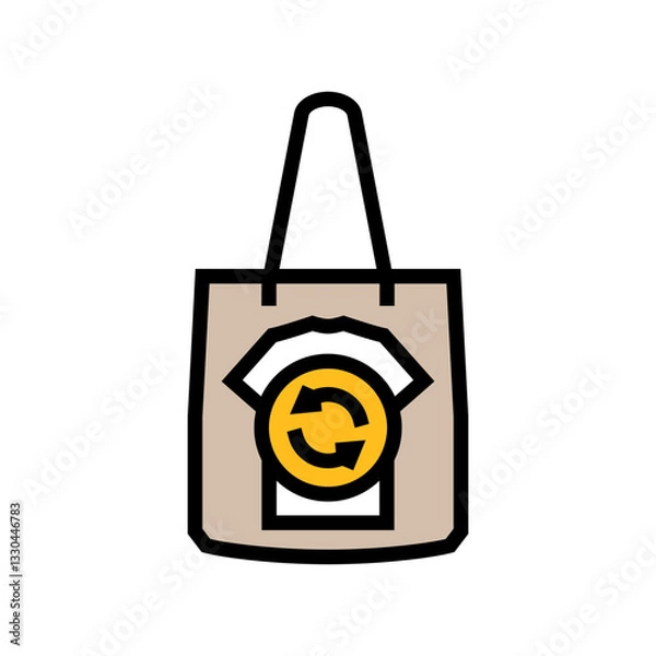 Obraz thrift shop bag driven fashion color icon vector illustration