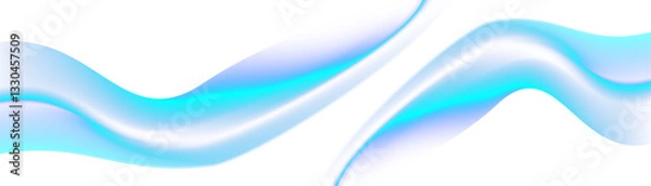 Fototapeta abstract green turquoise and blue gradient wave curve shape design transparent background