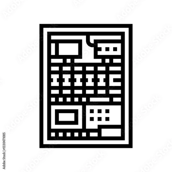 Fototapeta automation control panel industry line icon vector illustration