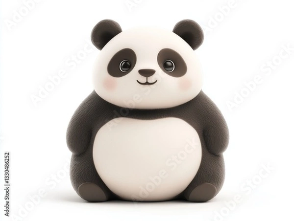 Fototapeta Cute Chubby Cartoon Panda with Adorable Expression  
