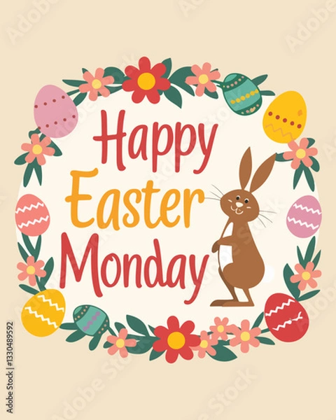 Fototapeta "Easter Monday Vector Collection | Social Media, T-Shirt, Sticker, Poster, Print Card, GIF | Solid Color Flat Design | No Gradients | Ideal for Print & Digital Use"