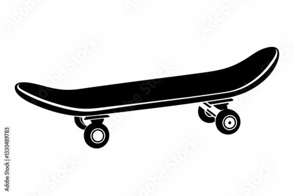 Fototapeta skateboard line art silhouette vector illustration
