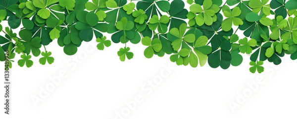 Obraz "Step into a world of luck and enchantment.  
Softly glowing shamrocks drift in a dreamy green ambiance,  
creating a magical and serene St. Patrick’s Day atmosphere."  
