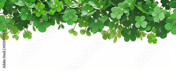 Fototapeta "Step into a world of luck and enchantment.  
Softly glowing shamrocks drift in a dreamy green ambiance,  
creating a magical and serene St. Patrick’s Day atmosphere."  
