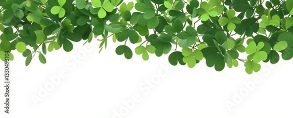Fototapeta "Step into a world of luck and enchantment.  
Softly glowing shamrocks drift in a dreamy green ambiance,  
creating a magical and serene St. Patrick’s Day atmosphere."  
