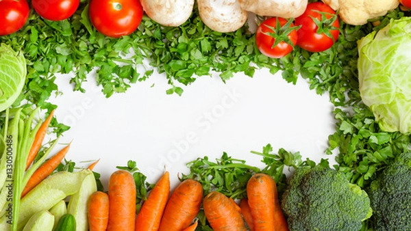 Fototapeta Cooking Background With Organic Vegetables