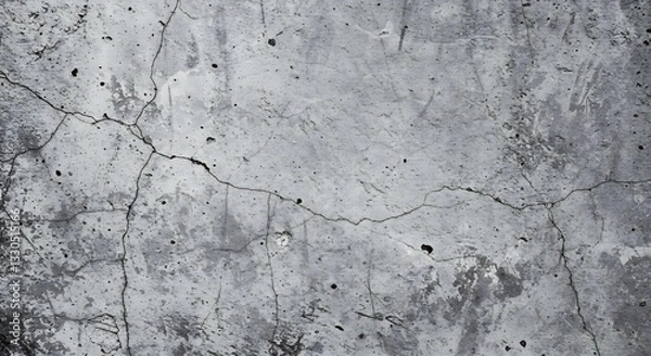 Obraz 灰色コンクリート壁 ひび割れ模様 質感テクスチャ