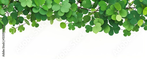 Fototapeta "Step into a world of luck and enchantment.  
Softly glowing shamrocks drift in a dreamy green ambiance,  
creating a magical and serene St. Patrick’s Day atmosphere."  
