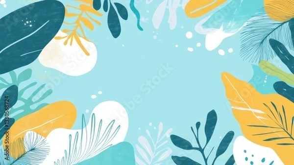 Obraz Vibrant Tropical Leaf Design: A Summery Abstract Background