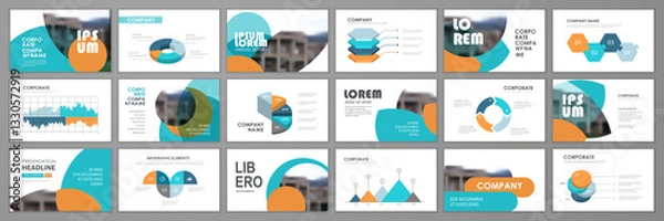 Fototapeta Brochure layout design template set