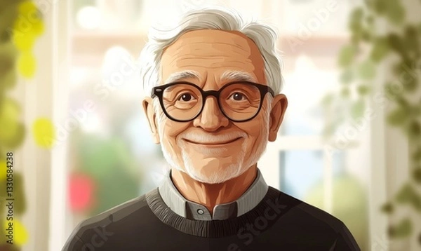 Fototapeta a portrait of a senior man smiling.