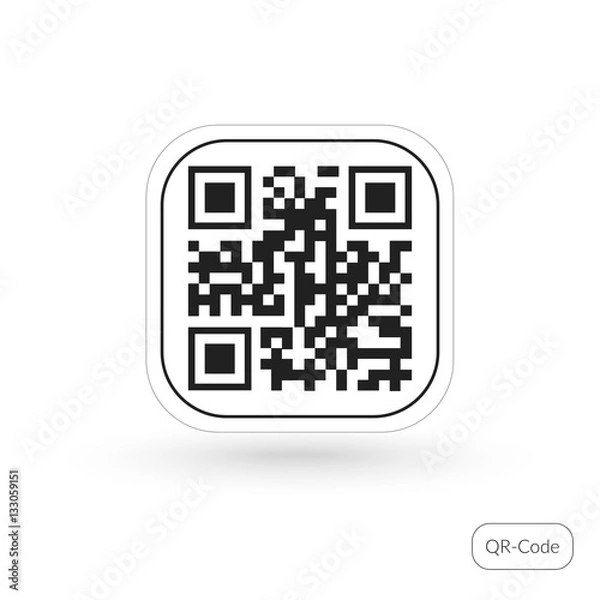 Fototapeta Qr code. Icon button with scan line for user mobile interface template.