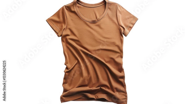 Obraz Brown t-shirt mockup lying on transparent background