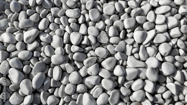 Fototapeta White river pebbles with smooth rounded shapes