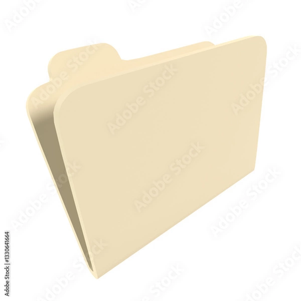 Fototapeta Beige file folder isolated on transparent
